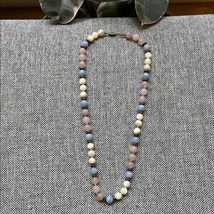 Vintage Pastel Beaded Necklace with Filigree clasp